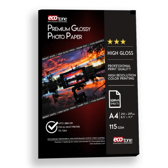 A4 Glossy Photo Paper S/Side 115g 100'sh