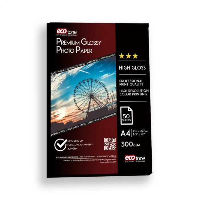 A4 Glossy Photo Paper S/Side 300g