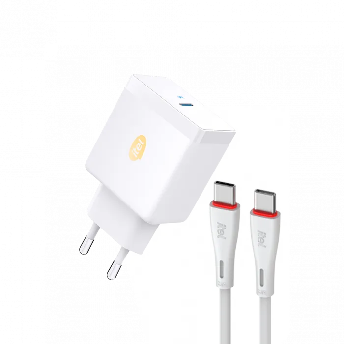 Itel Type C Charger 20W Fast Charger - ICW-204ec White - Pcs