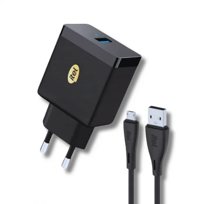 Itel Android Charger 12W - ICW-123em Black - Pcs