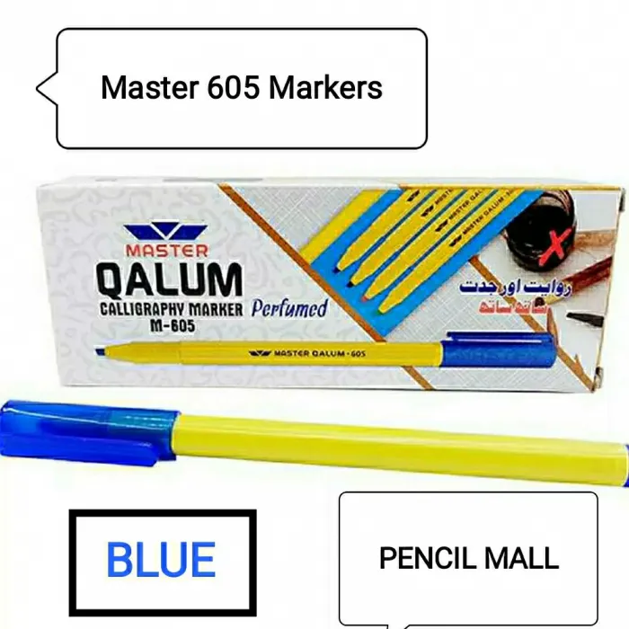 805 Black Al Qalam Calligraphy Urdu Cut Marker 10Pcs Box