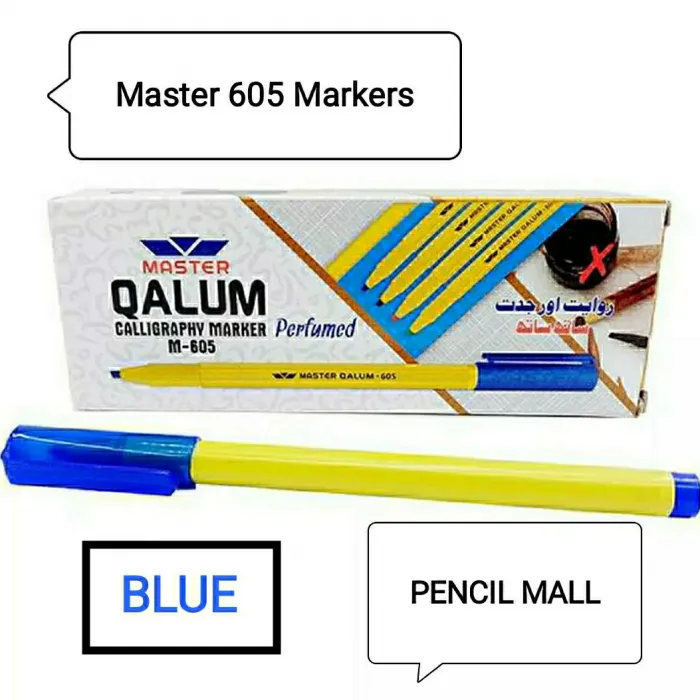 805 Blue Al Qalam Calligraphy Urdu Cut Marker 10Pcs Box