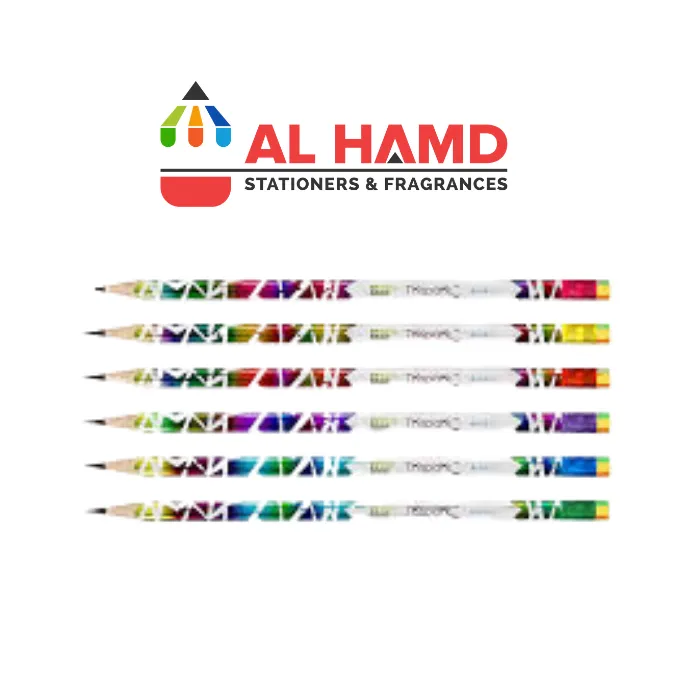 ORO Pencil Trispark Art # 516 Sparkle / black lead pencil with Multy Color Eraser 12Pcs Pkt