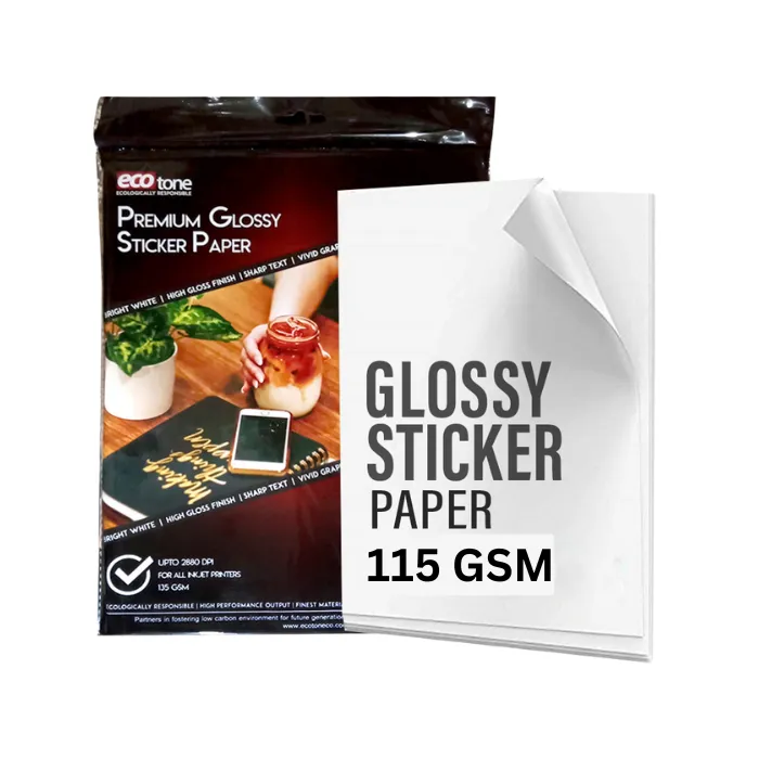 A4 Glossy Sticker 115gm ecoTone 50'sh Pkt GS115g