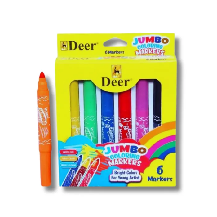 Deer Jumbo Coloring Marker 6Colors - DJCM