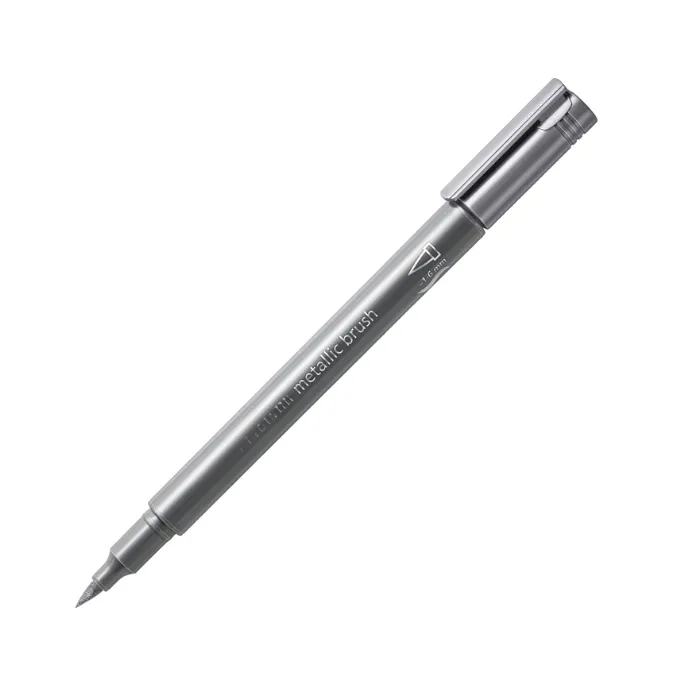 Brush Metallic Pen - SILVER - ( Silver & Cold )